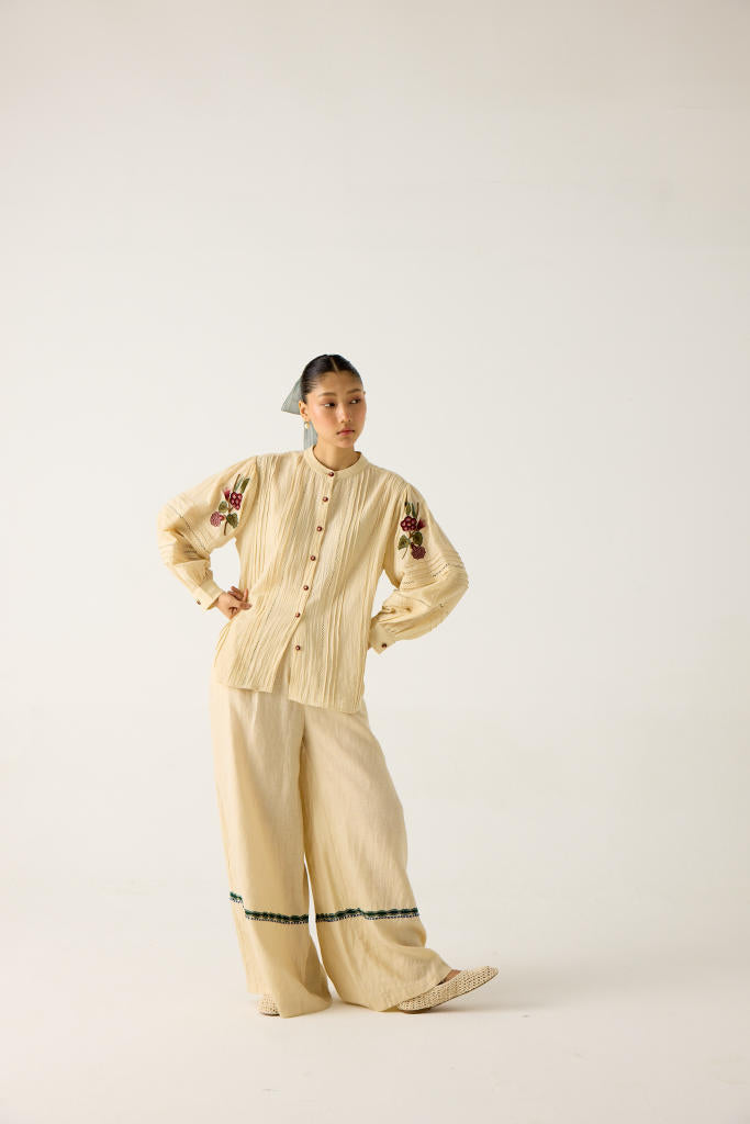 HAZEL TOP-IVORY EMBROIDERY cotton by CORD in multi for women in Singapore