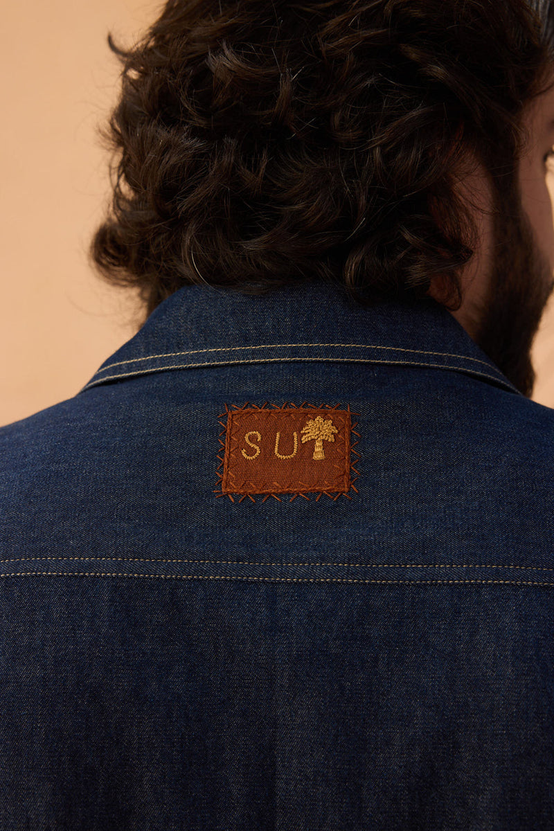 Heirloom Sustainable Men's Denim Shirt denim top/shirt by SUI in blue for women in Singapore