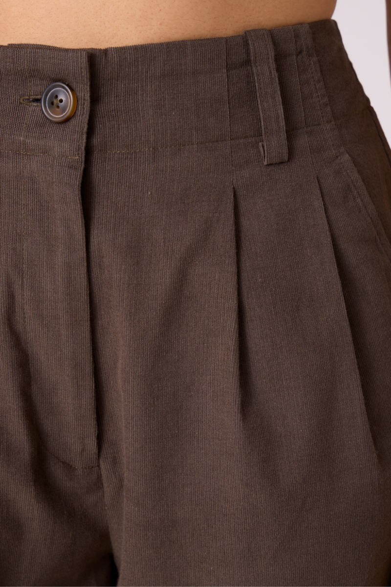 Helk Olive Needlecord Pants cotton by The Summer House in olive color for women in Singapore