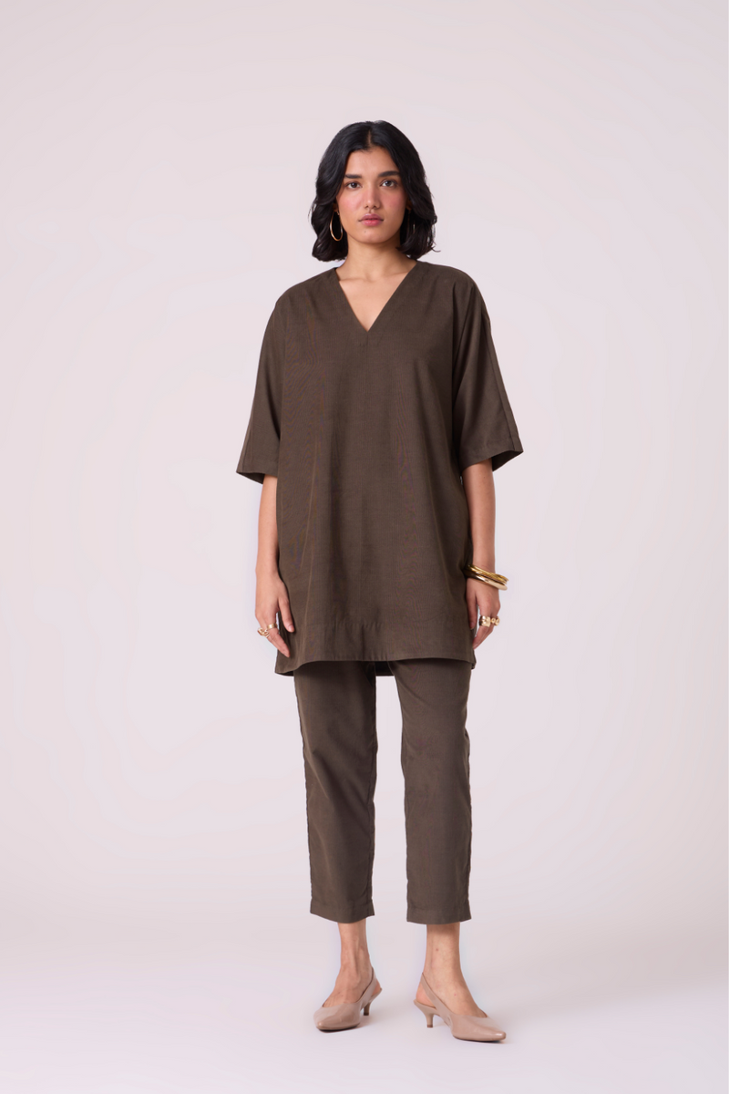 Helk Olive Needlecord Pants cotton by The Summer House in olive color for women in Singapore