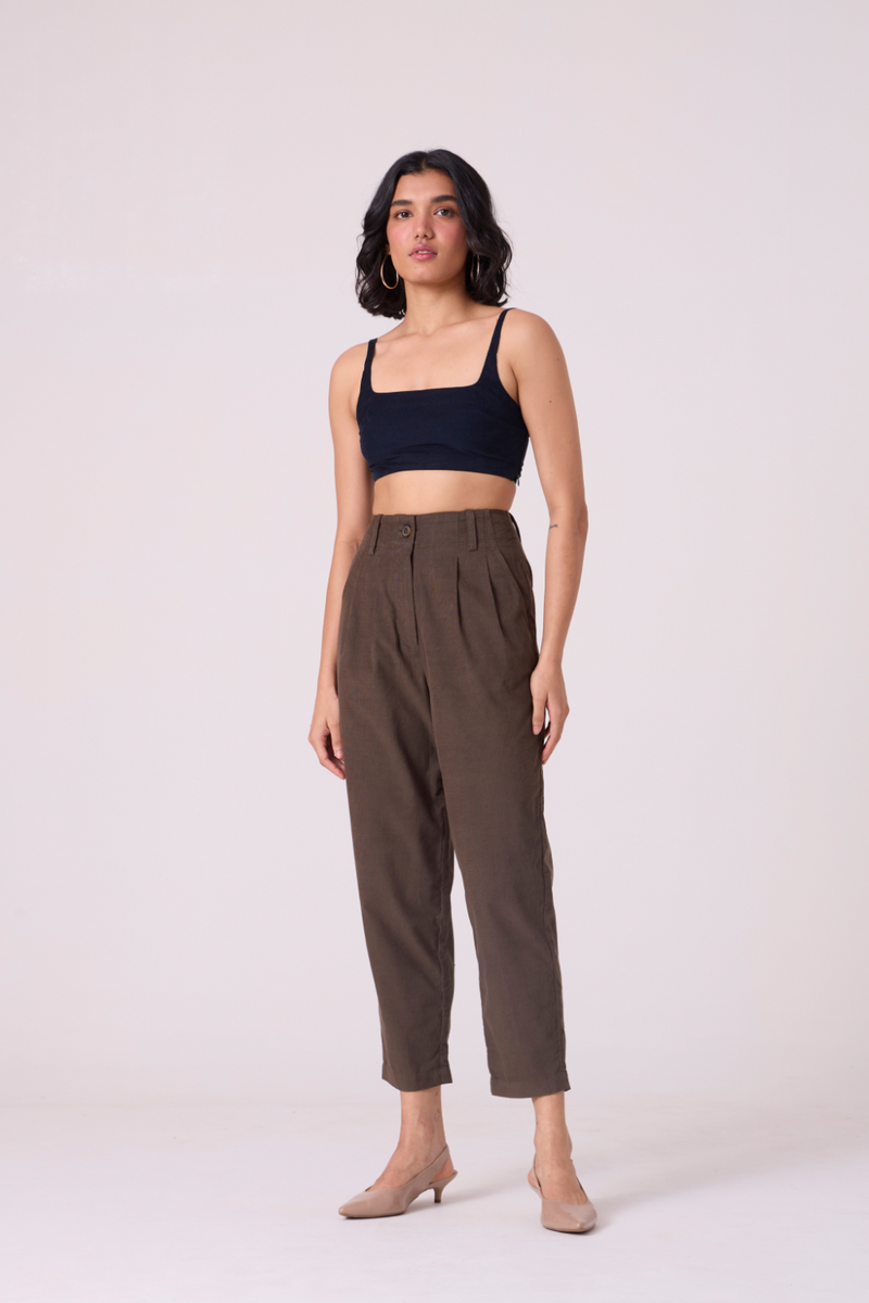 Helk Olive Needlecord Pants cotton by The Summer House in olive color for women in Singapore