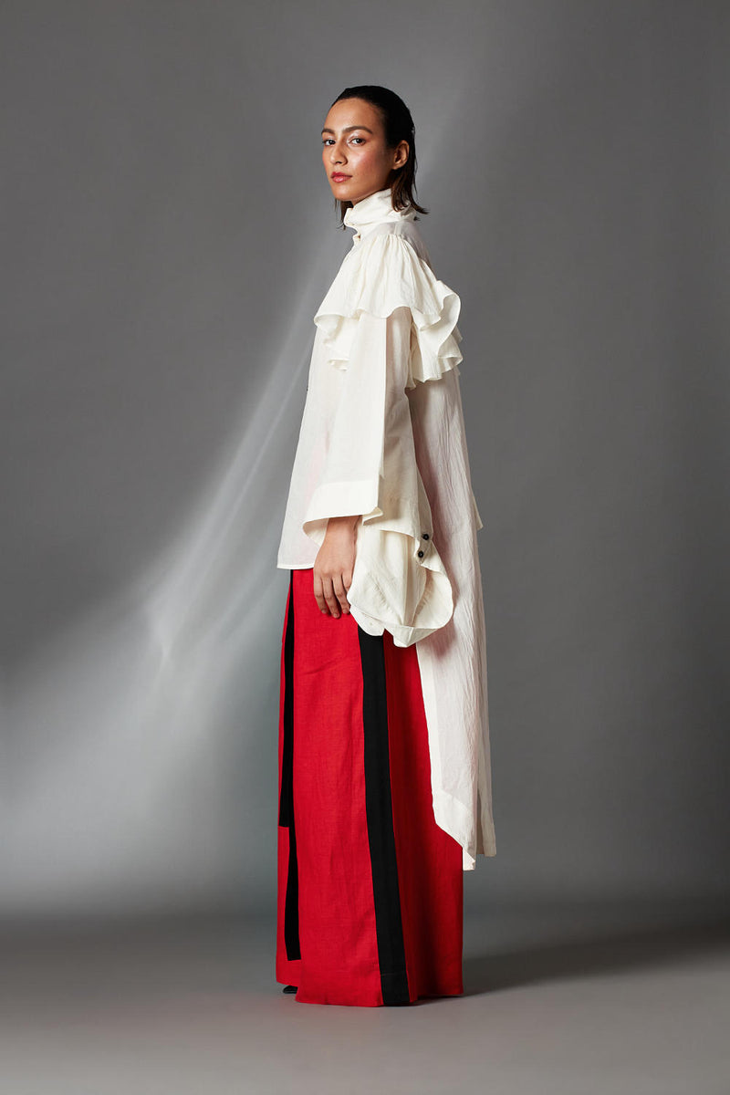 Hugo Shirt-White cotton by Chola in white color for women in Singapore