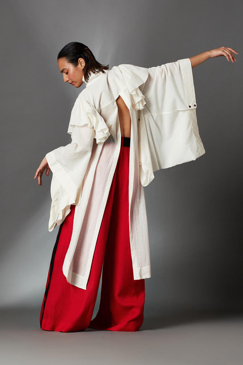 Hugo Shirt-White cotton by Chola in white color for women in Singapore