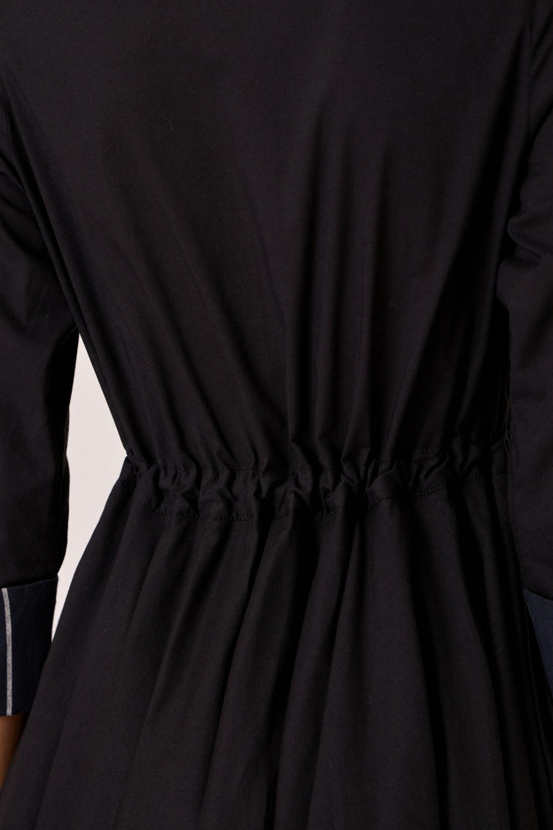 Hulas Black Handwoven Layered Dress cotton by The Summer House in black color for women in Singapore