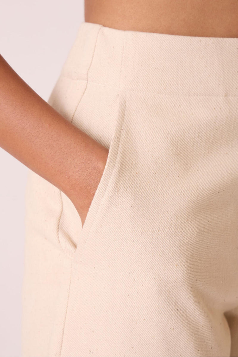 Huruka Handwoven Denim Shorts cotton by The Summer House for women in Singapore