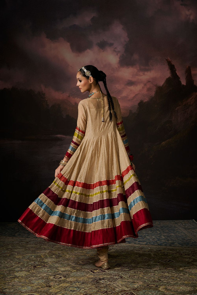 IFFAT CHURIDAR cotton by SWATTI KAPOOR in gold color for women in Singapore