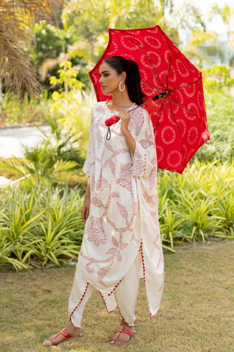 IKEBANA SET-WHITE silk by Dyelogue in white color for women in Singapore