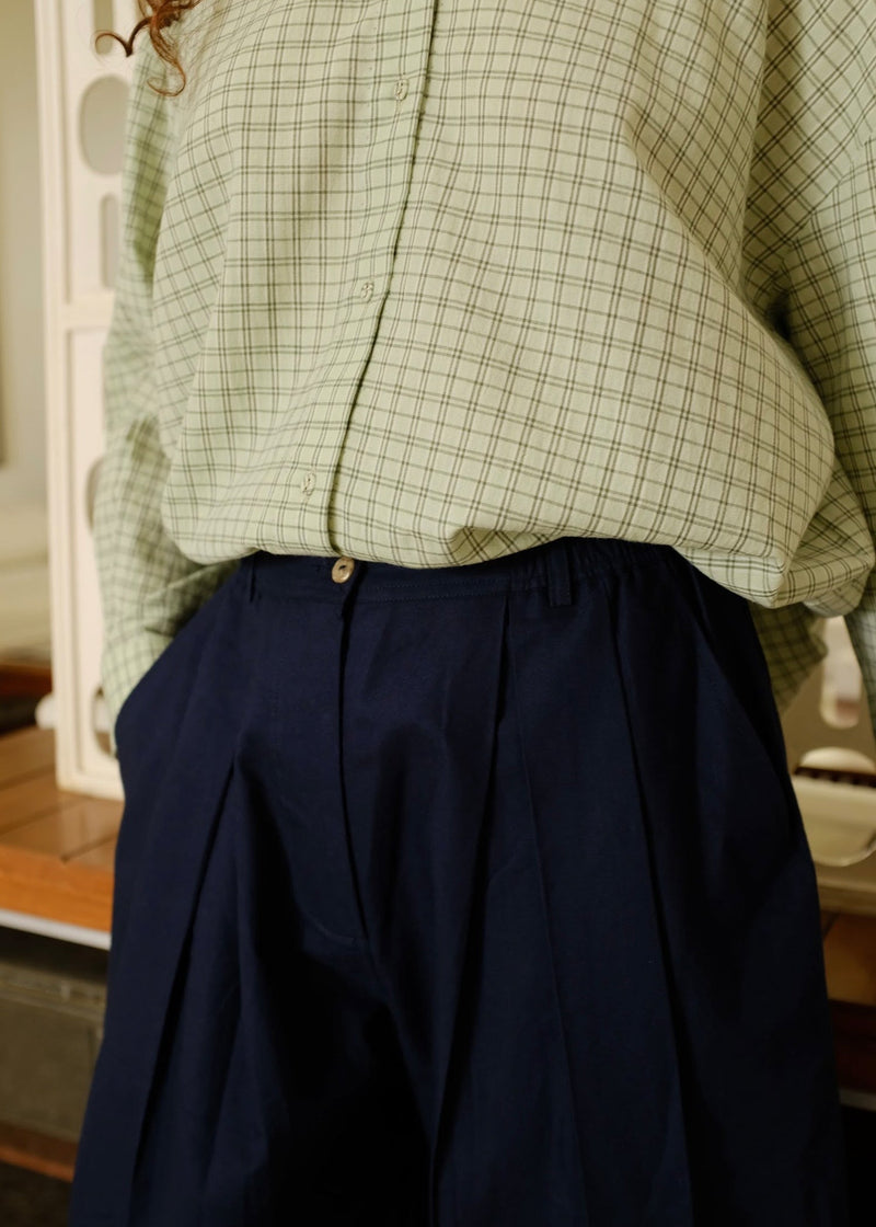 Cole Pant cotton pant/trouser by MASON AND MILL in navy blue for women in Singapore