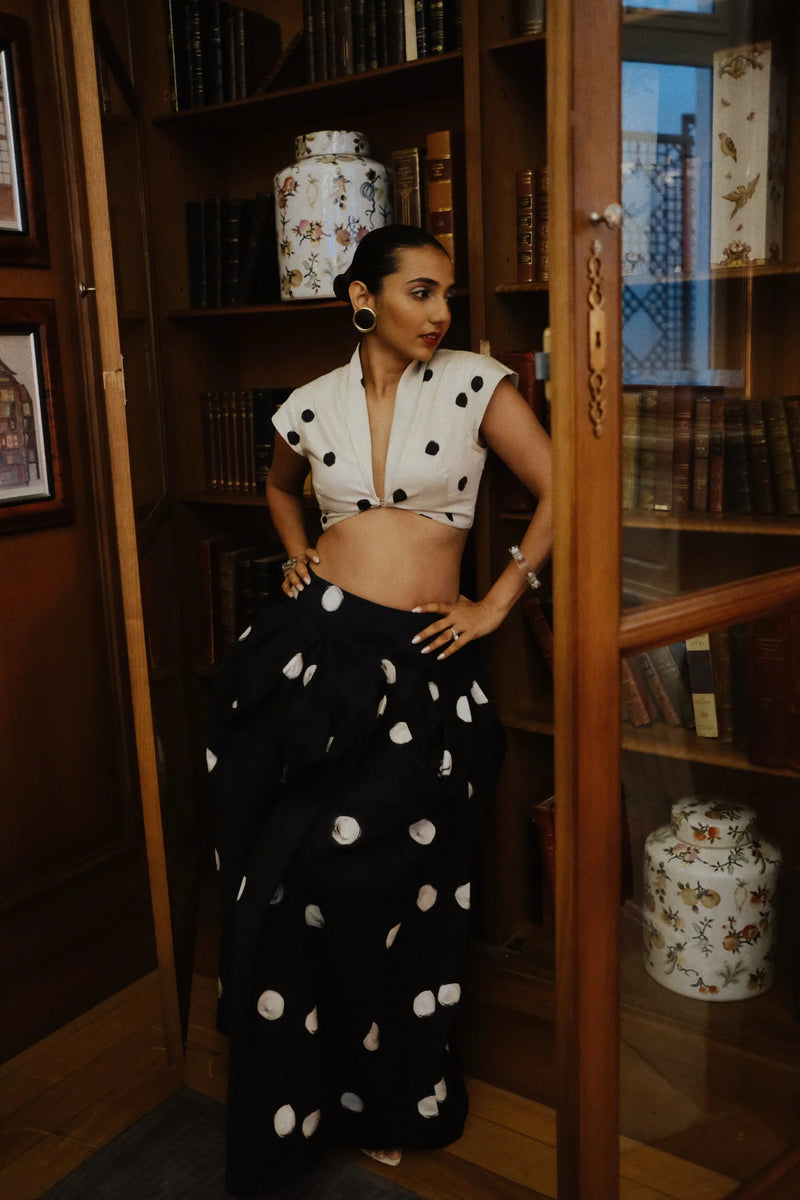 The Dot set satin by Yam in black color for women in Singapore