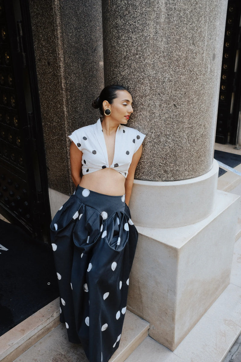 The Dot set satin by Yam in black color for women in Singapore