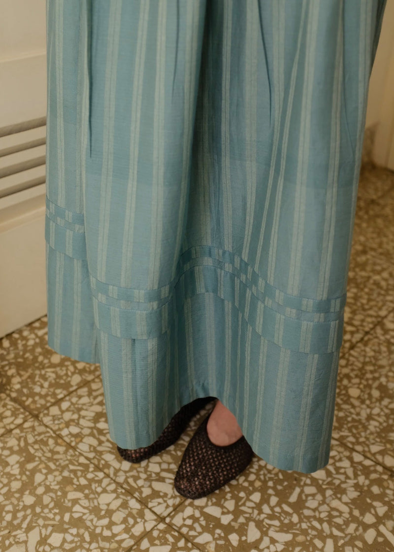 Wren Skirt cotton silk skirt by MASON AND MILL in sea green for women in Singapore