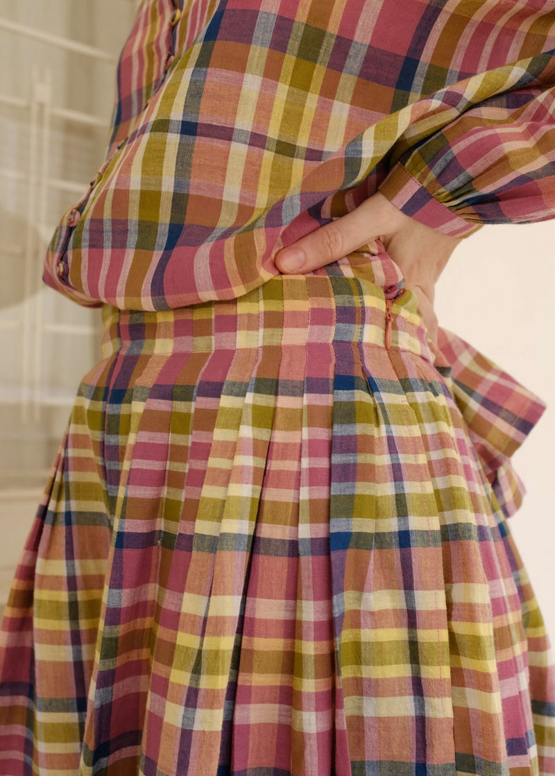 Araya-Chatai Checks Pant handwoven cotton pant/trouser by MASON AND MILL in multi-color for women in Singapore
