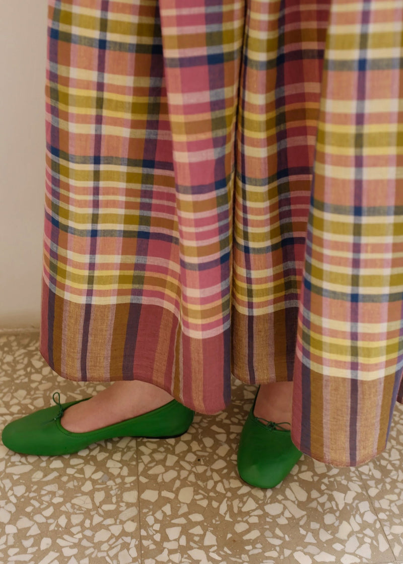 Araya-Chatai Checks Pant handwoven cotton pant/trouser by MASON AND MILL in multi-color for women in Singapore