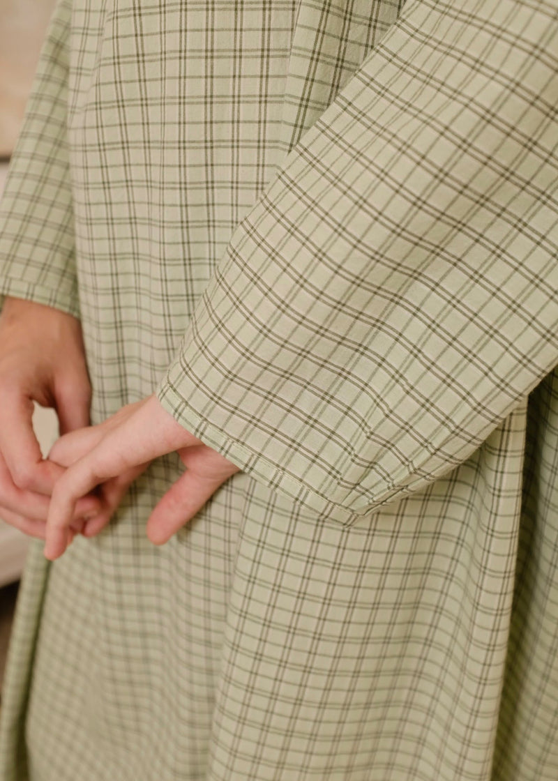 Vienna Dress handwoven cotton dress by MASON AND MILL in green for women in Singapore
