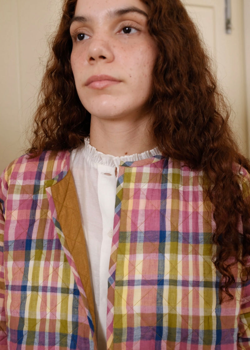 Dean Jacket handwoven cotton jacket/overlay by MASON AND MILL in multi-color for women in Singapore