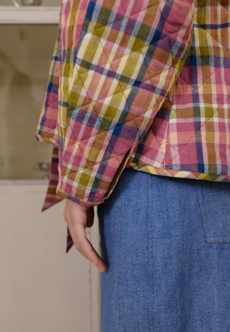 Dean Jacket handwoven cotton jacket/overlay by MASON AND MILL in multi-color for women in Singapore