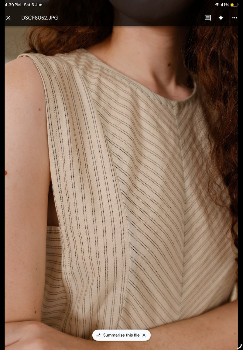Alaia Dress handwoven cotton dress by MASON AND MILL in beige for women in Singapore