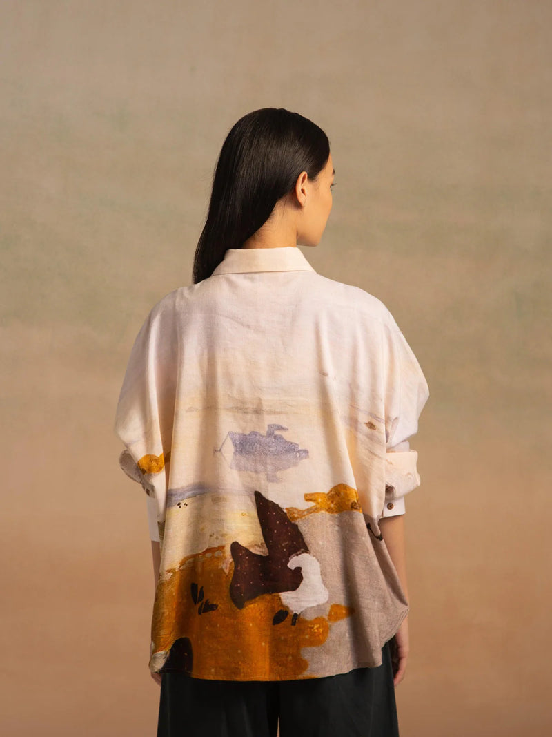 Kiera Shirt - Meadow Print cotton Top & Tunics,Shirt by CORD for women in Singapore