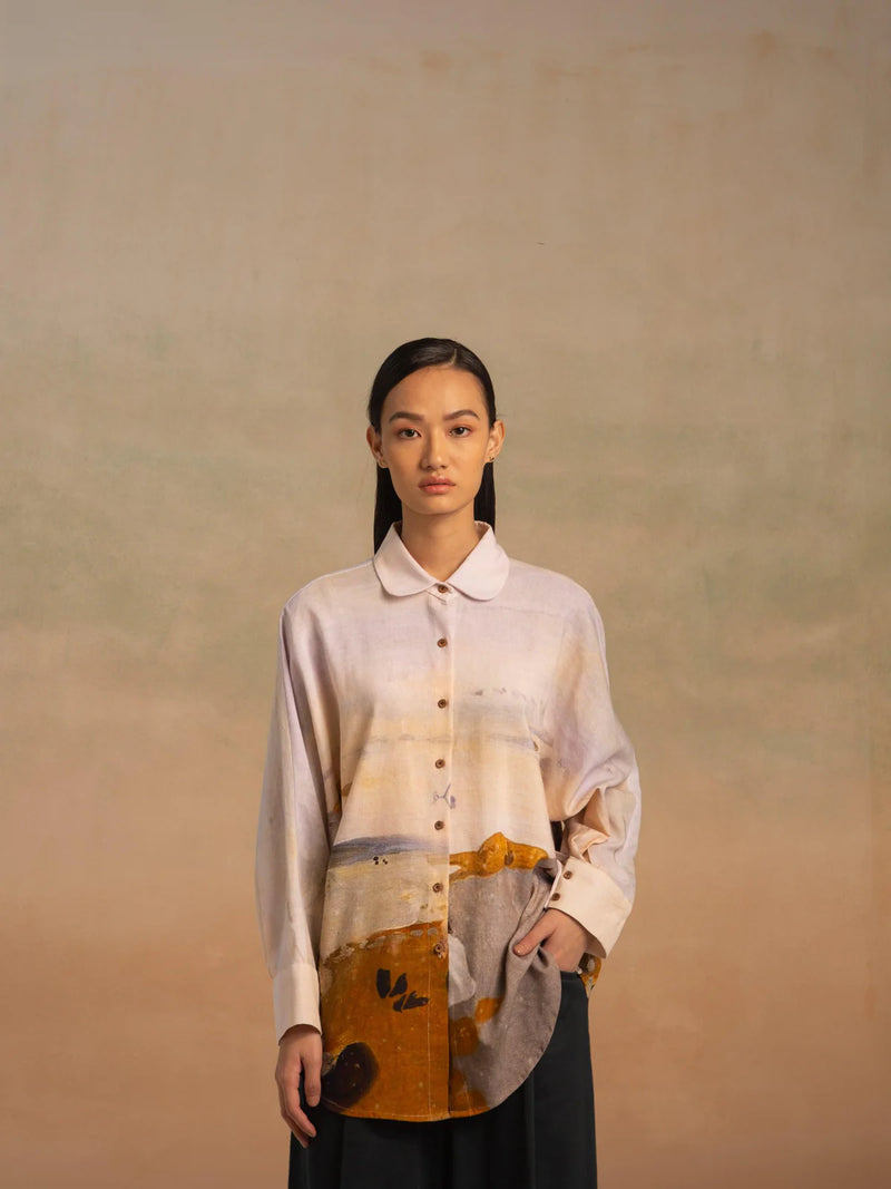 Kiera Shirt - Meadow Print cotton Top & Tunics,Shirt by CORD for women in Singapore