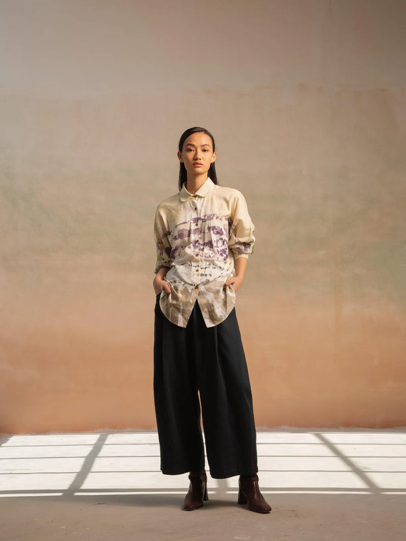 Kiera Shirt - Ocean Print cotton Top & Tunics,Shirt by CORD for women in Singapore