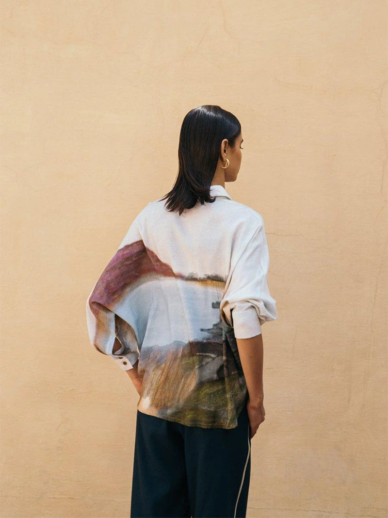 Kiera Shirt - Canyon Print cotton Top & Tunics,Shirt by CORD for women in Singapore