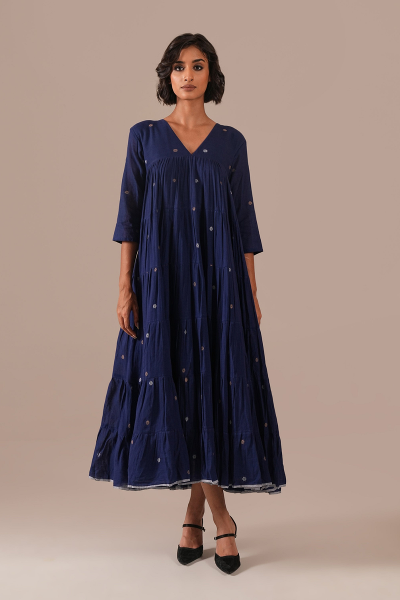 INDIGO ECHO DRESS 100% cotton Buy INDIGO ECHO DRESS from C&W | Dresses for Women by Indigo Dreams in blue color for women in Singapore