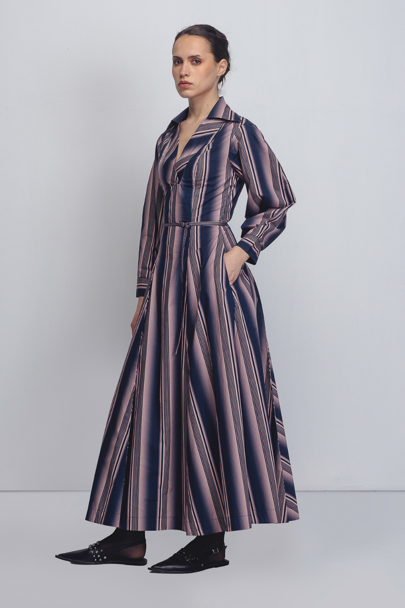 Isla Dress - Pink + Navy Stripe cotton Buy Isla Dress - Pink + Navy Stripe from C&W | Dresses for Women by Leh Studios in pink color for women in Singapore