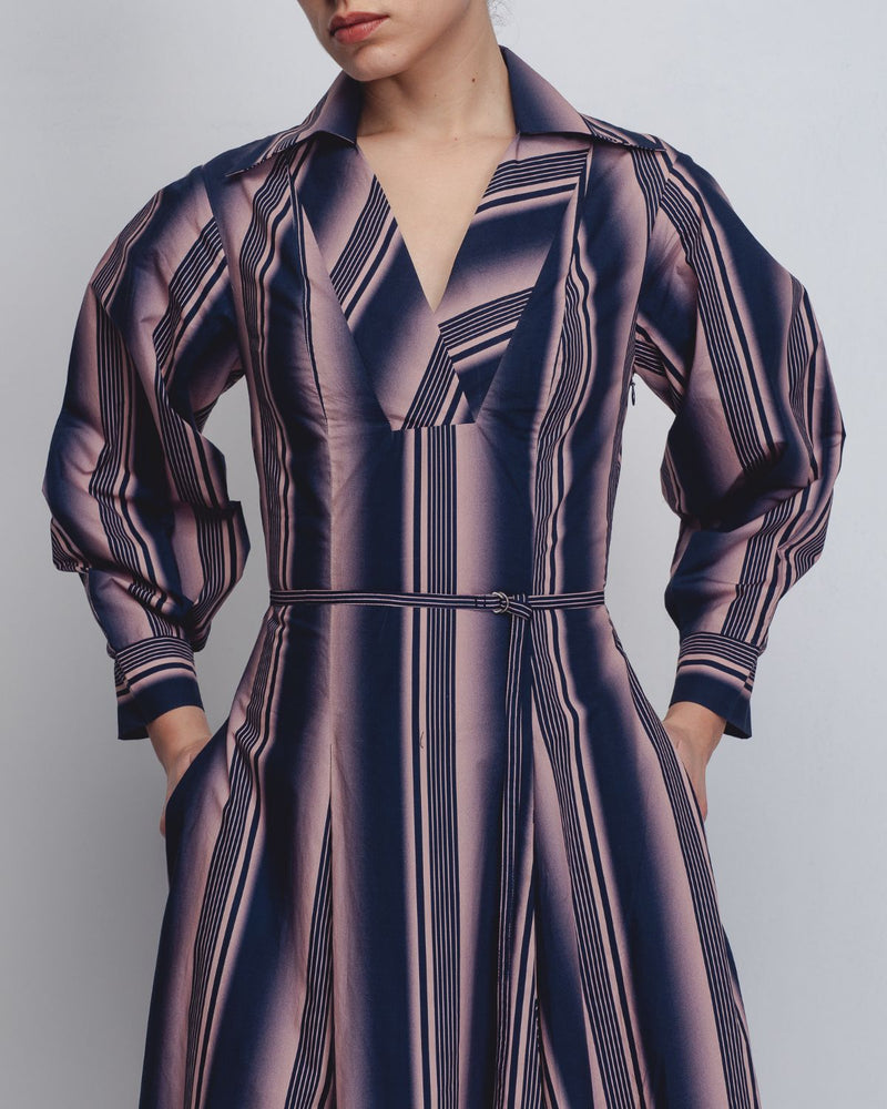 Isla Dress - Pink + Navy Stripe cotton Buy Isla Dress - Pink + Navy Stripe from C&W | Dresses for Women by Leh Studios in pink color for women in Singapore