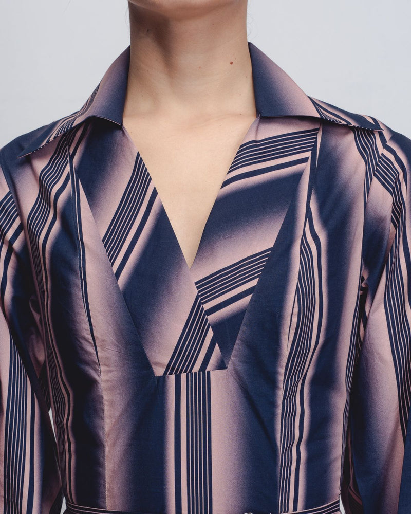 Isla Dress - Pink + Navy Stripe cotton Buy Isla Dress - Pink + Navy Stripe from C&W | Dresses for Women by Leh Studios in pink color for women in Singapore