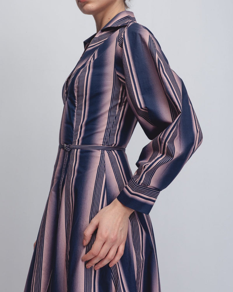 Isla Dress - Pink + Navy Stripe cotton Buy Isla Dress - Pink + Navy Stripe from C&W | Dresses for Women by Leh Studios in pink color for women in Singapore
