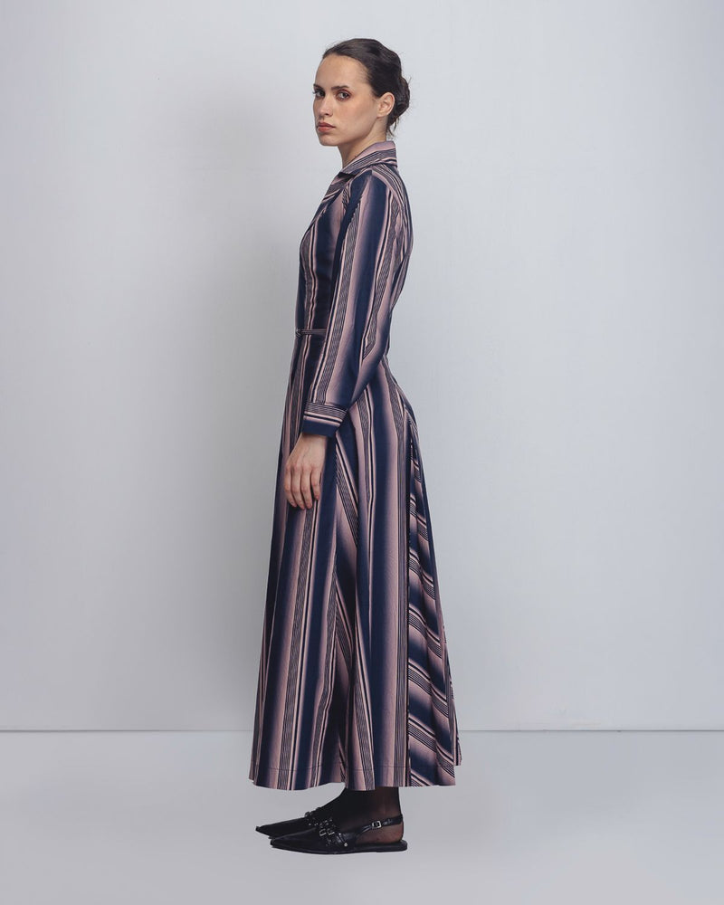 Isla Dress - Pink + Navy Stripe cotton Buy Isla Dress - Pink + Navy Stripe from C&W | Dresses for Women by Leh Studios in pink color for women in Singapore