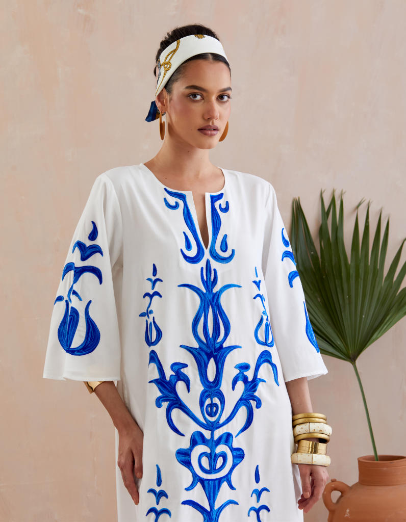 Ivory and Multi Color Azure Thread Embroidery Maxi Dress poplin Buy Ivory and Multi Color Azure Thread Embroidery Maxi Dress from C&W | Dresses for Women by Indian Summer Story in ivory color for women in Singapore