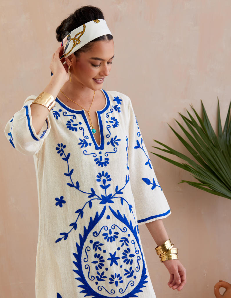 Ivory and Multi Color Azure Thread Embroidery Jute Maxi Dress poplin Buy Ivory and Multi Color Azure Thread Embroidery Jute Maxi Dress from C&W | Dresses for Women by Indian Summer Story in ivory color for women in Singapore