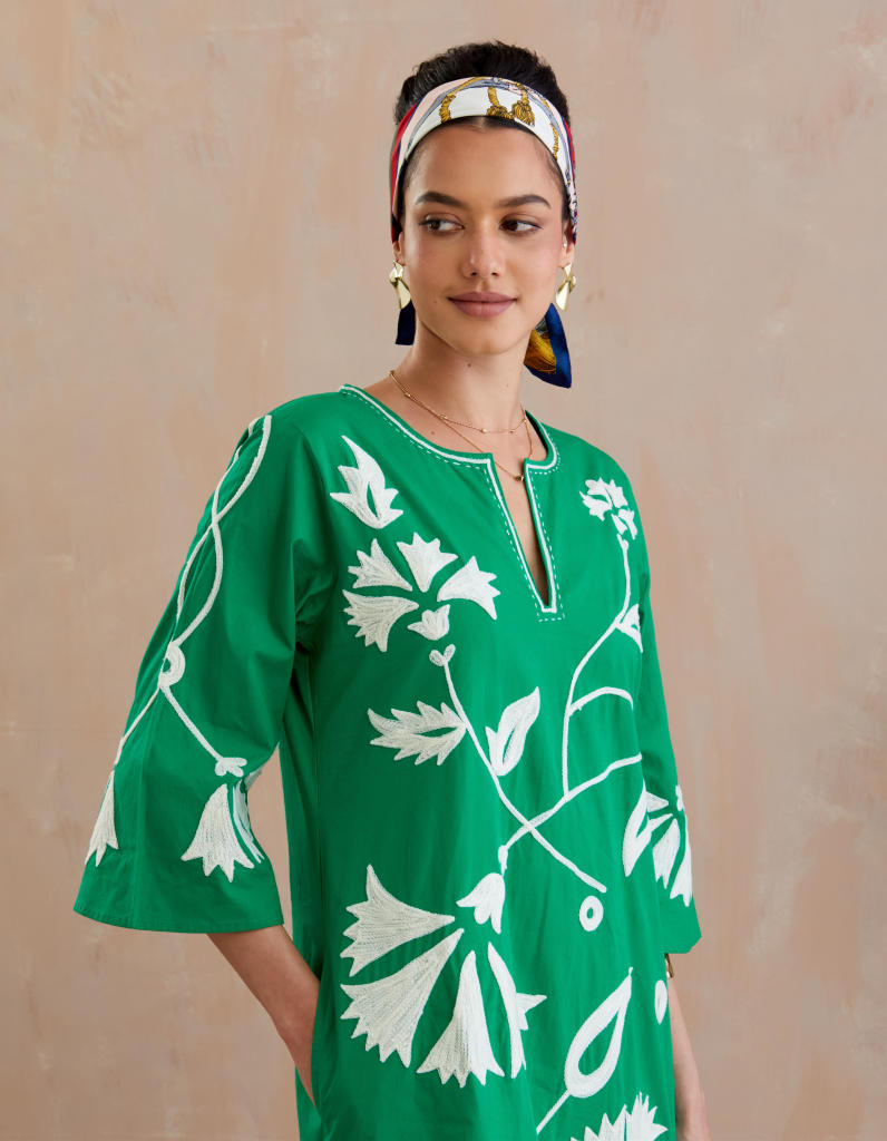 Avocado Green and Ivory Thread Embroidery Maxi Dress poplin Buy Avocado Green and Ivory Thread Embroidery Maxi Dress from C&W | Dresses for Women by Indian Summer Story in green color for women in Singapore