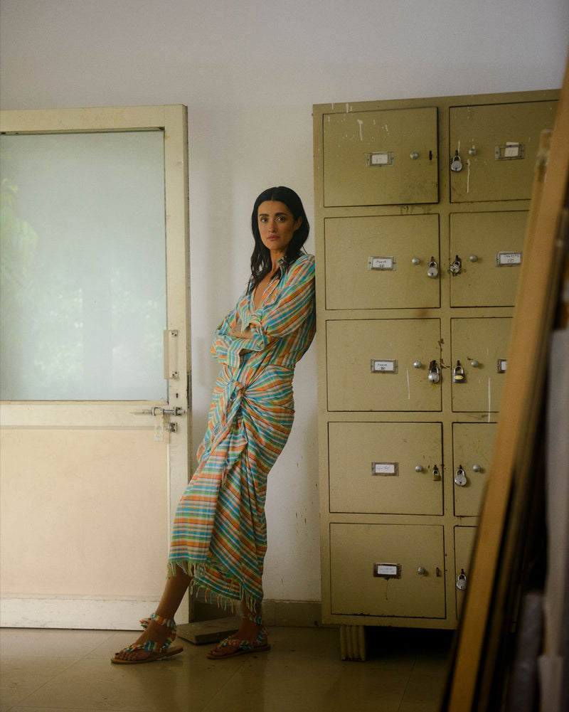 VANI MADRAS CHECK SARONG DRESS 100% cotton Buy VANI MADRAS CHECK SARONG DRESS from C&W | Dresses for Women by Ituvana in multi color for women in Singapore
