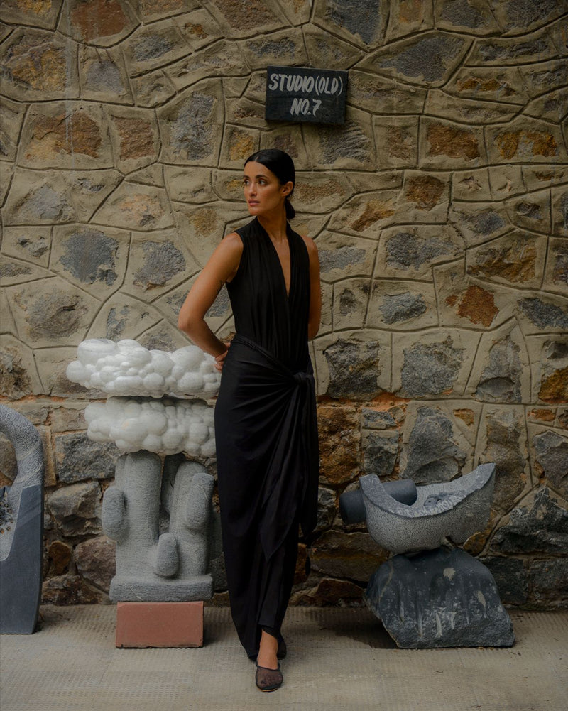 KAYA JERSEY SARONG SKIRT SET Buy KAYA JERSEY SARONG SKIRT SET from C&W | Co-Ord Sets for Women by Ituvana in black color for women in Singapore