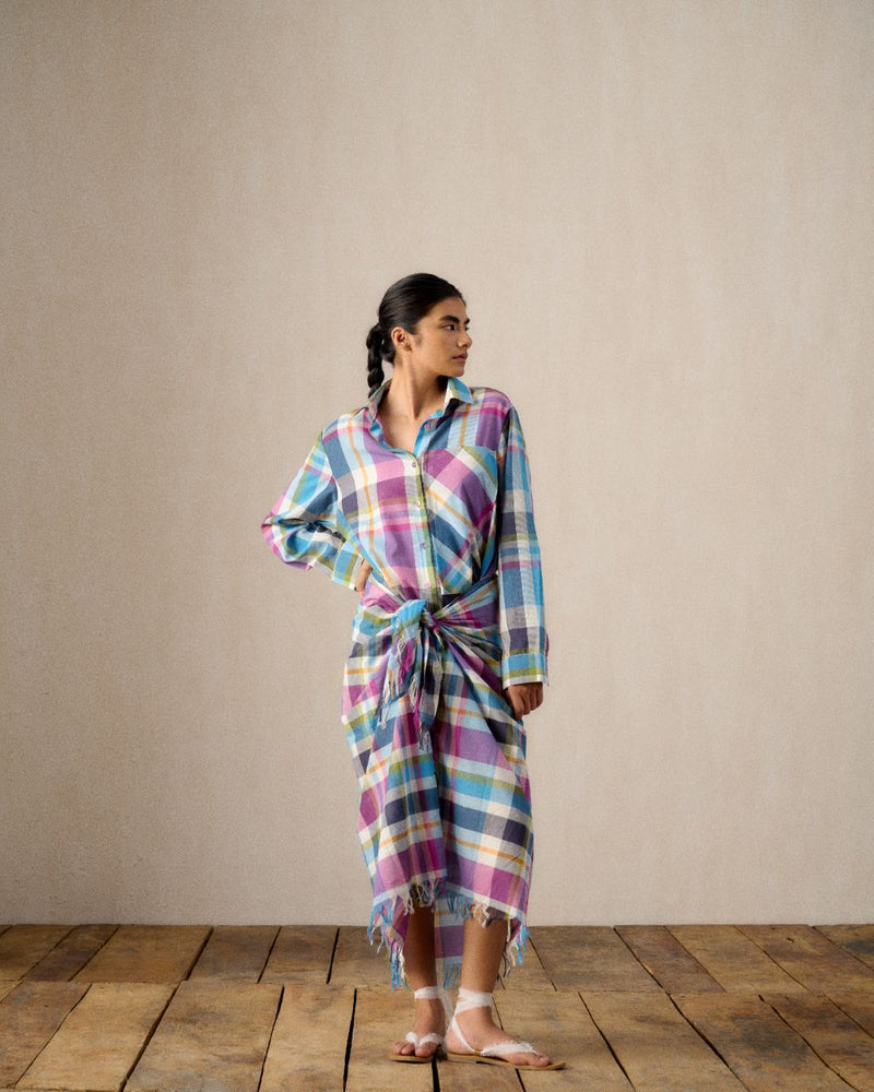 VANI MADRAS CHECK SARONG DRESS 100% cotton Buy VANI MADRAS CHECK SARONG DRESS from C&W | Dresses for Women by Ituvana in multi color for women in Singapore