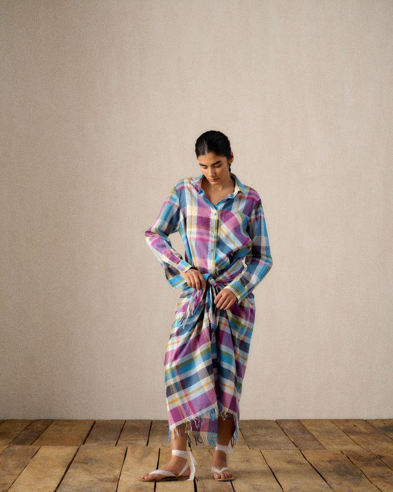 VANI MADRAS CHECK SARONG DRESS 100% cotton Buy VANI MADRAS CHECK SARONG DRESS from C&W | Dresses for Women by Ituvana in multi color for women in Singapore