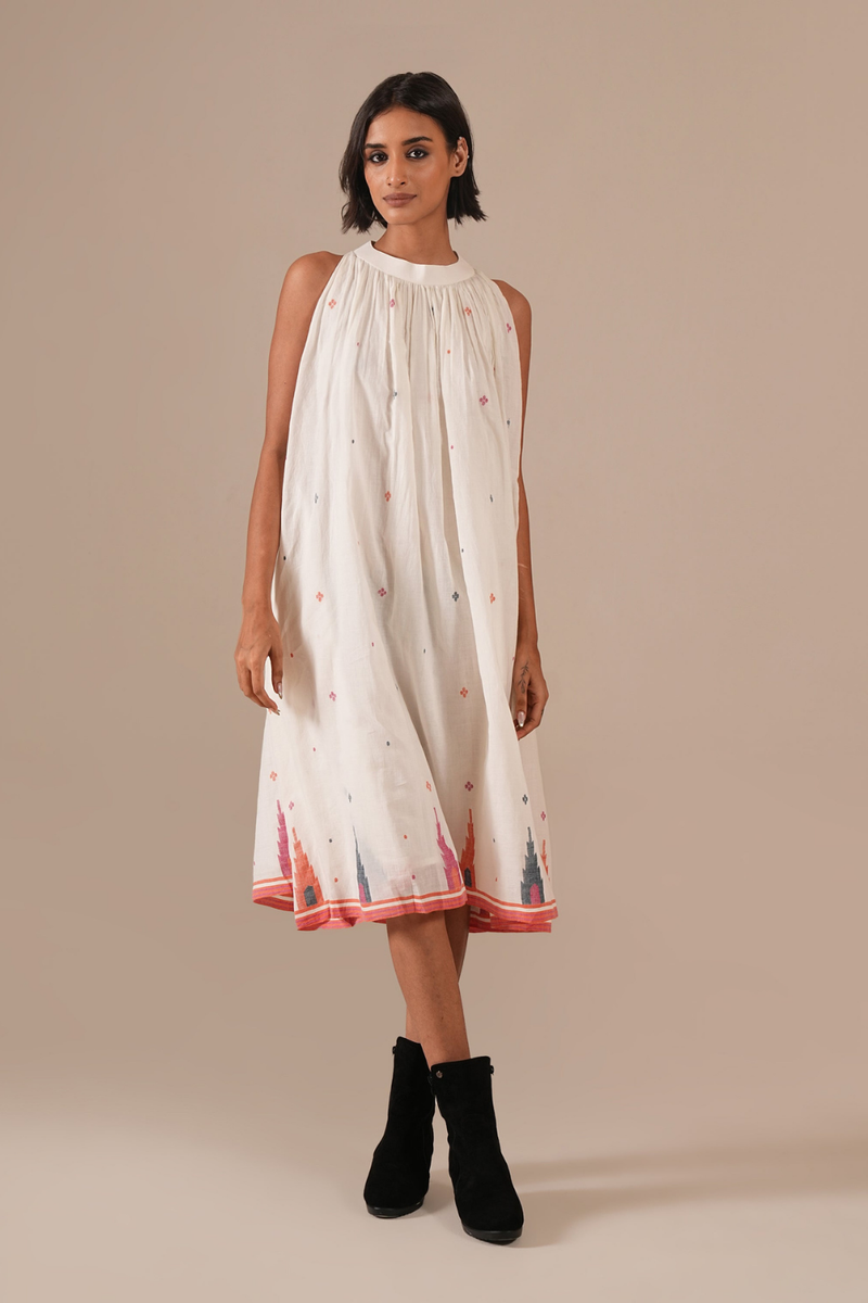 IVORY LYRA DRESS 100% cotton Buy IVORY LYRA DRESS from C&W | Dresses for Women by Indigo Dreams in white color for women in Singapore