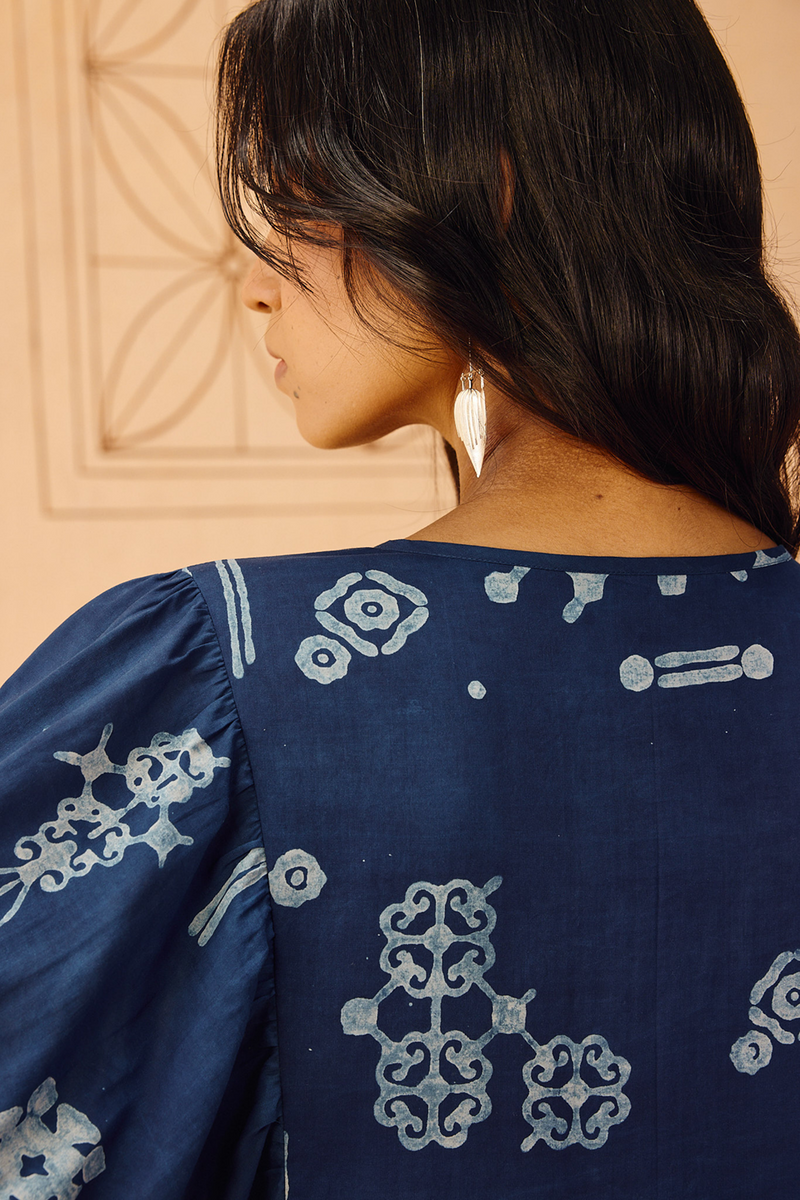 Indigo Wilds Lyocell Dress lyocell dress by SUI in indigo for women in Singapore