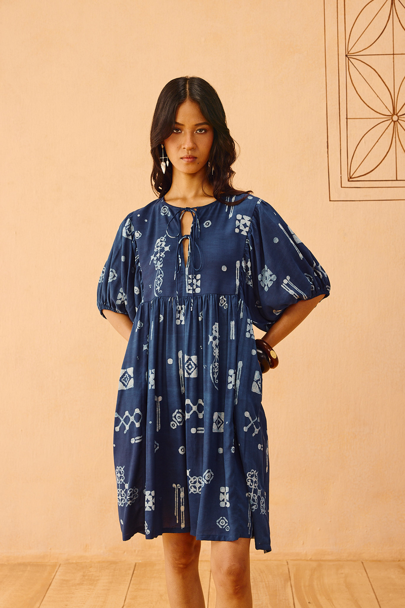 Indigo Wilds Lyocell Dress lyocell dress by SUI in indigo for women in Singapore