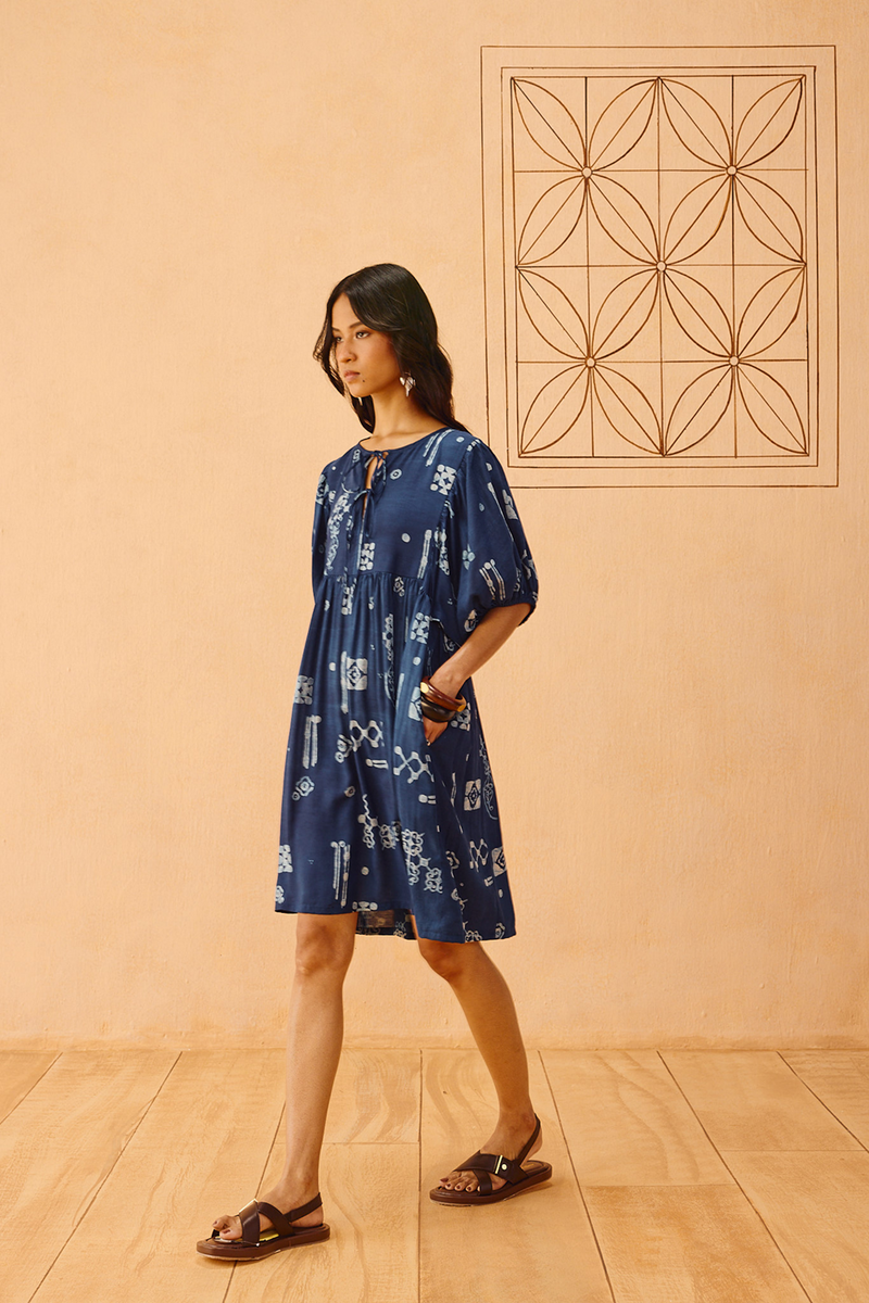 Indigo Wilds Lyocell Dress lyocell dress by SUI in indigo for women in Singapore