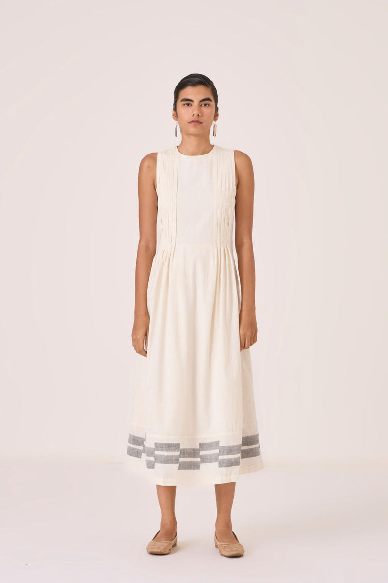 Indika Handwoven Dress cotton by The Summer House in white color for women in Singapore