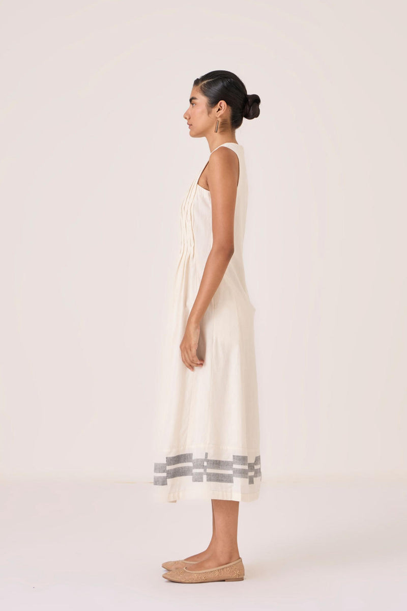 Indika Handwoven Dress cotton by The Summer House in white color for women in Singapore