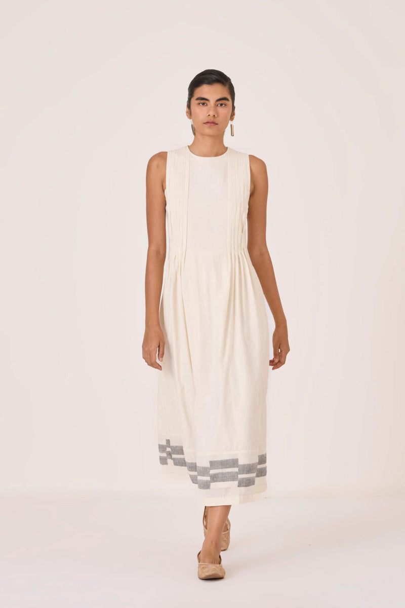 Indika Handwoven Dress cotton by The Summer House in white color for women in Singapore