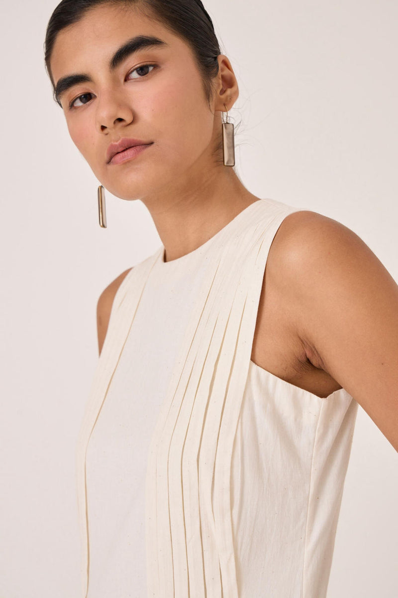 Indika Handwoven Dress cotton by The Summer House in white color for women in Singapore