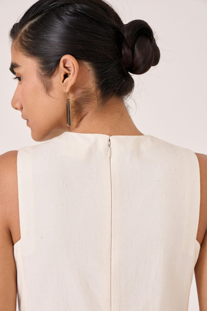Indika Handwoven Dress cotton by The Summer House in white color for women in Singapore