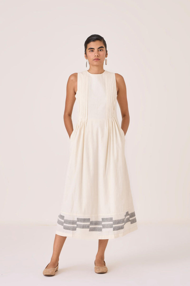 Indika Handwoven Dress cotton by The Summer House in white color for women in Singapore