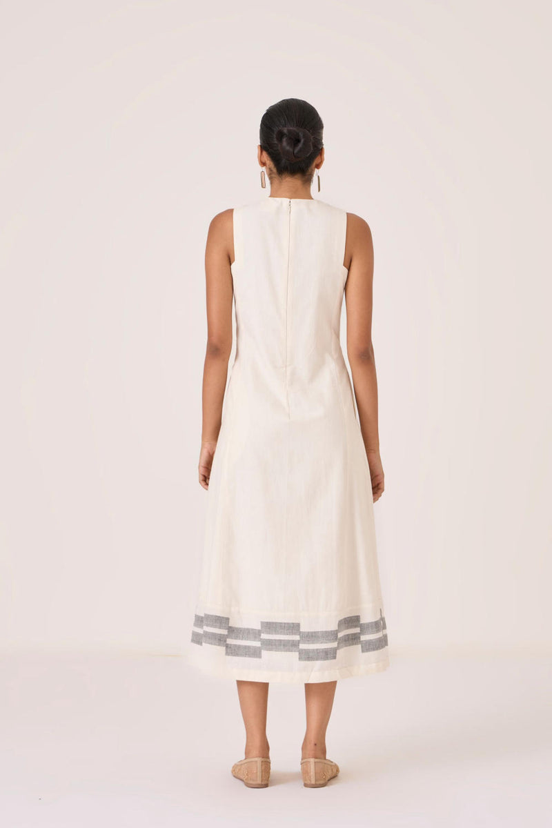Indika Handwoven Dress cotton by The Summer House in white color for women in Singapore