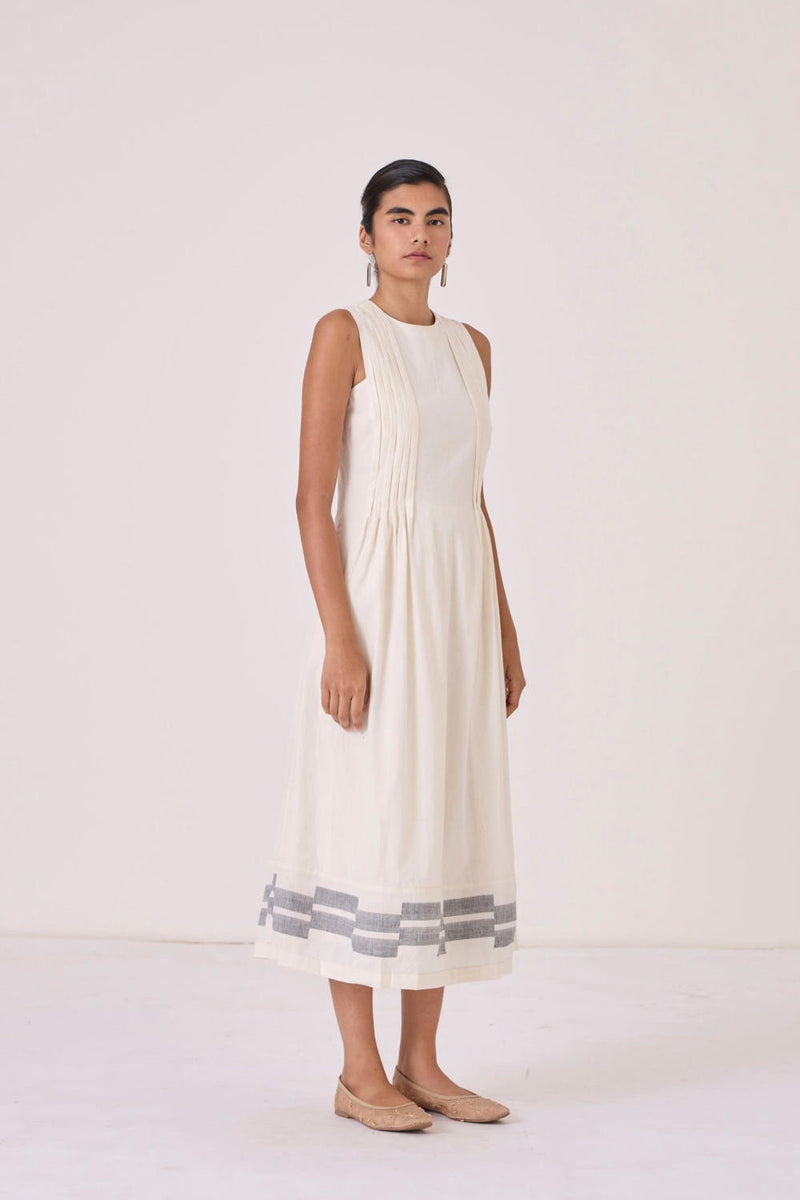 Indika Handwoven Dress cotton by The Summer House in white color for women in Singapore